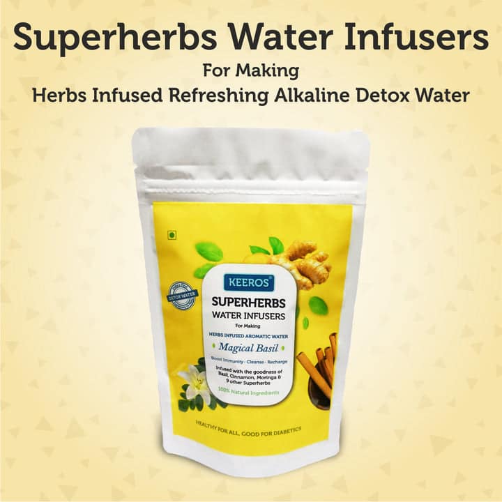 Keeros Superherbs Detox Water Infusers, For Making Herbs Infused Refreshing Alkaline Water | Helpful For Diabetics & Weight Watchers, Pack of 30 Infusers