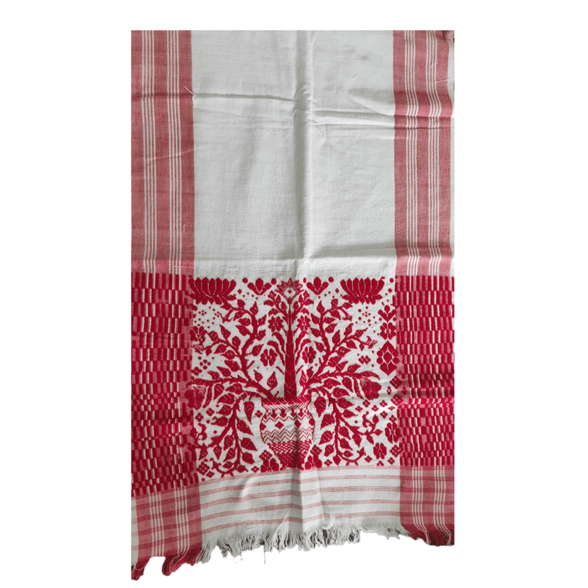TRADITIONAL ASSAMESE HANDWOVEN GAMOSA view 2