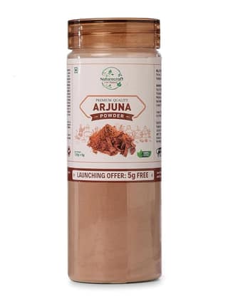 NATURECRAFT Arjuna Powder 125g | 100% Natural & Pure Herbal Arjun Ki Chaal | Supports Heart Health, Helps Maintain Good Cholesterol | For Men & Women`