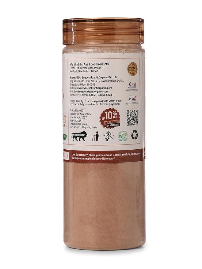 NATURECRAFT Arjuna Powder 125g | 100% Natural & Pure Herbal Arjun Ki Chaal | Supports Heart Health, Helps Maintain Good Cholesterol | For Men & Women` view 2