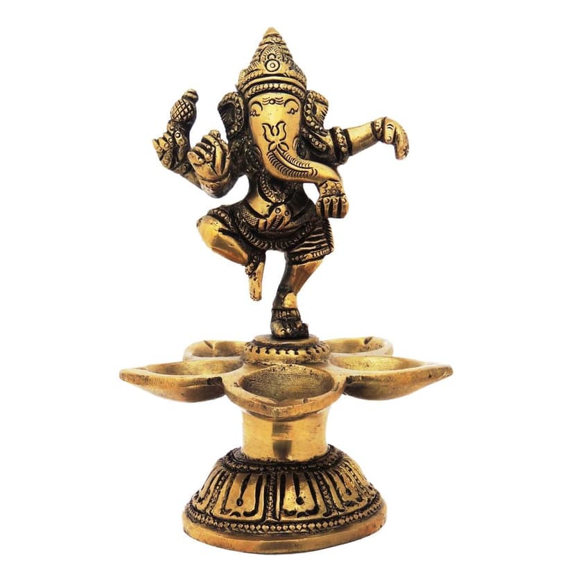 Brass Showpiece Dancing Ganesha Statue (BSMAS218 B) view 2
