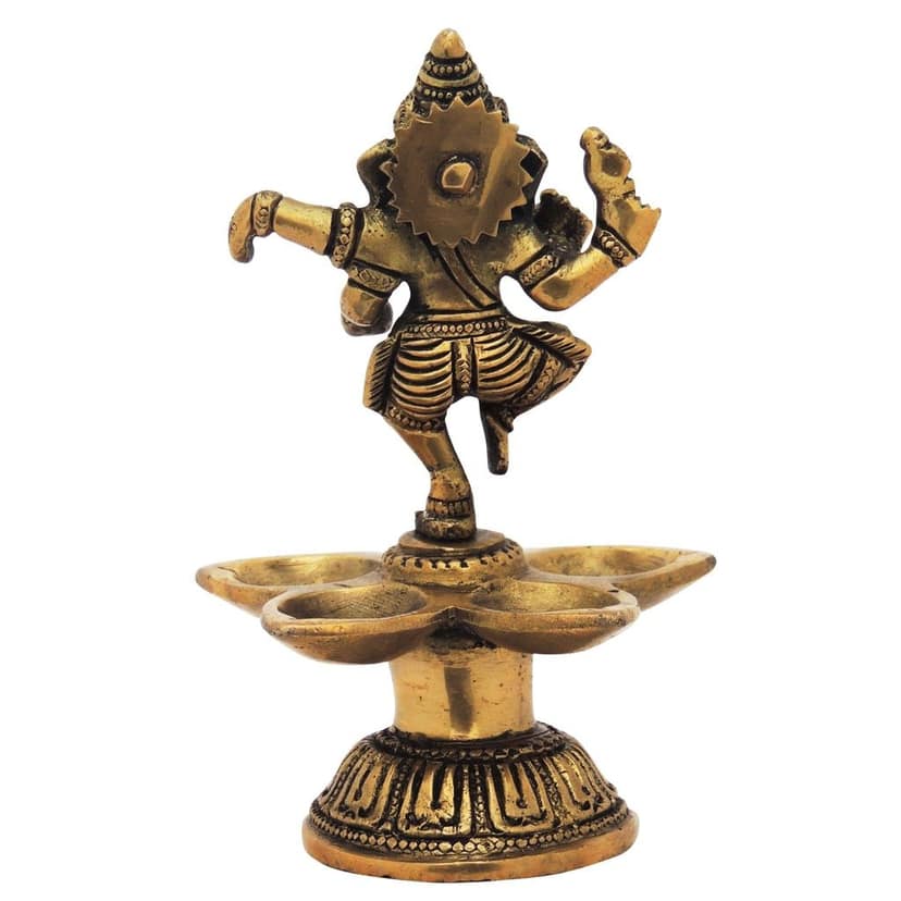 Brass Showpiece Dancing Ganesha Statue (BSMAS218 B) view 3