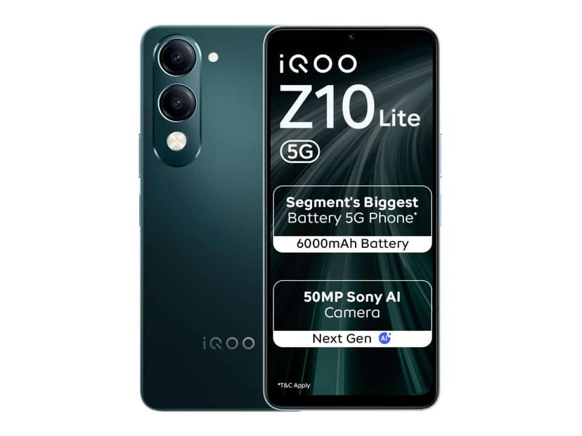 IQOO Z10 Lite 5G Smartphone, 4GB RAM, 64GB Storage - Cyber Green