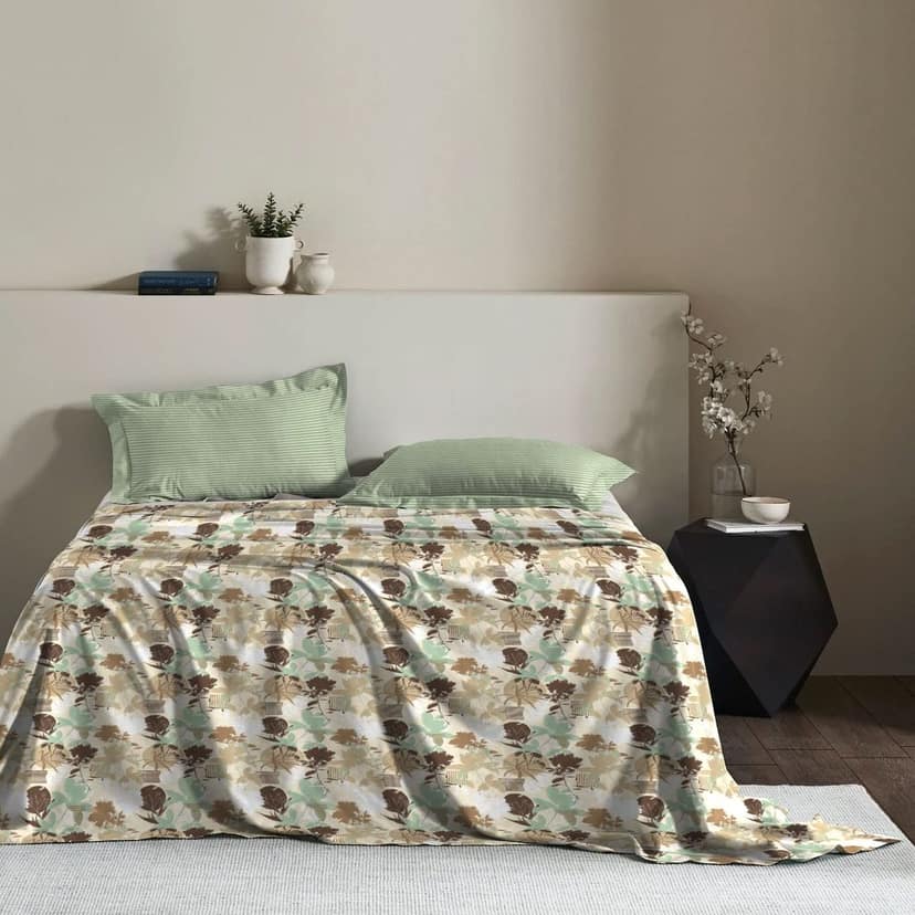 Trident Carnival Queen Bedsheet Set, 144 Thread Carnival Gifting Set, 100% Cotton, Superior Softness, Oeko-Tex Certified view 2