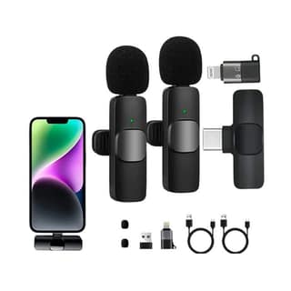K9 Wireless Microphone Dual Collar Mic for YouTube Vlogging Reels & Live Streaming