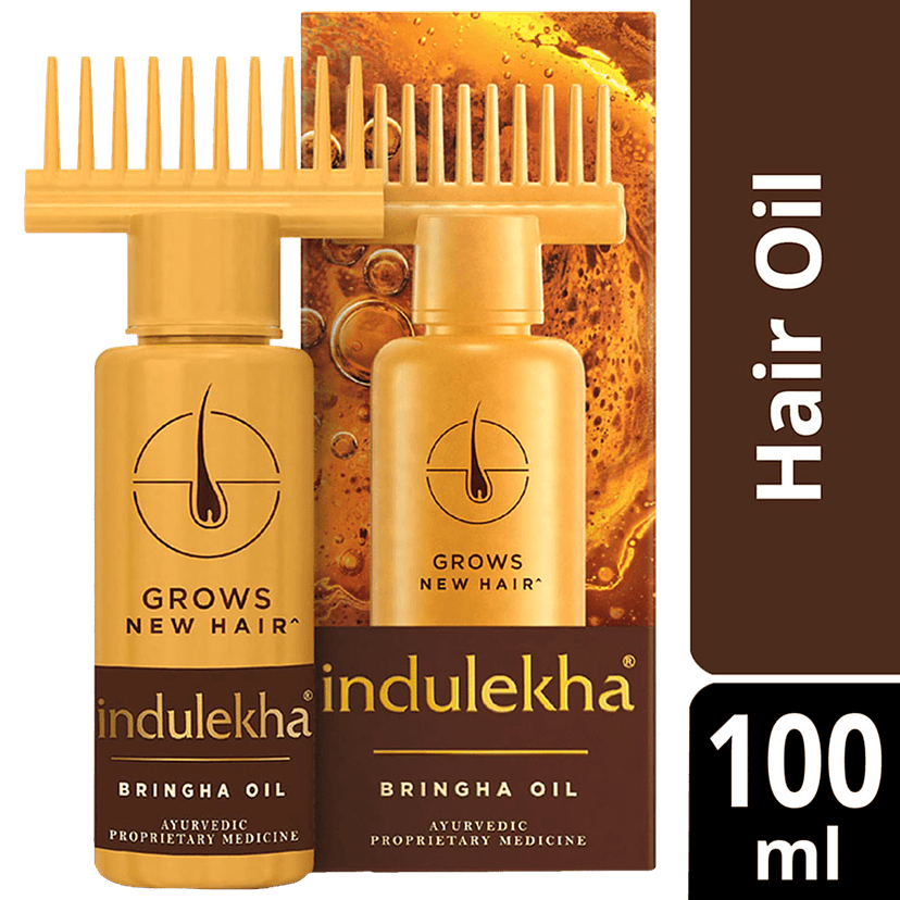 Indulekha Bringha Oil Reduces Hair Fall And Grows New Hair 100% Ayurvedic Oil, 100 Ml
