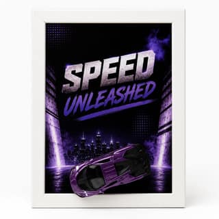 A Metallic-Purple Speed Unleashed Die-Cast Car Frame