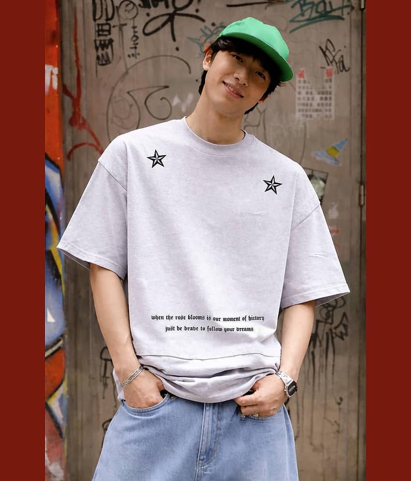 FTX Men 100% Cotton Oversized Fit Printed T-Shirt ( White )