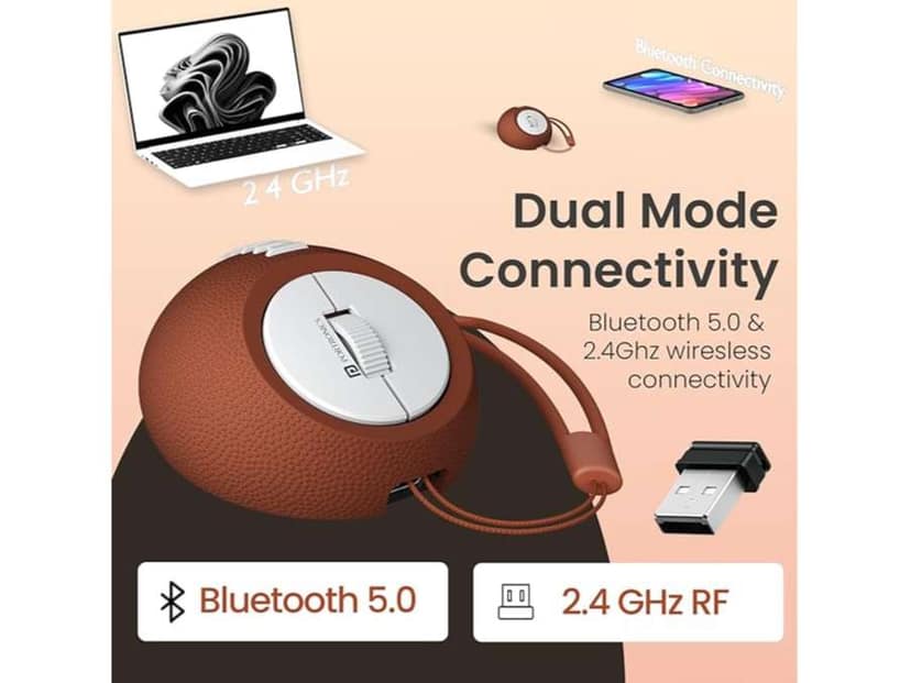 Portronics ToadPlay Rugby Upto 2400 DPI Adjustable, Bluetooth 5.0 & 2.4GHz RF, Type C Rechargeable Battery, Premium Soft Silicone Material view 4