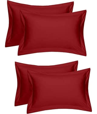 MAHALUXMI COLLECTION Pack of 4 White Pillow Cover
