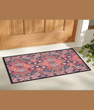 Aazeem Navy Velvet Carpet Abstract 2x5 Ft