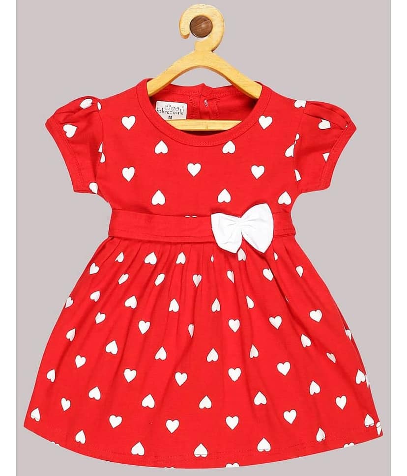 Babeezworld Cotton Frock For Girls ( Pack of 1 , Black )