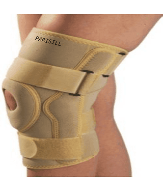 Parisill Joint Protection Open Patella Hinge Knee Support Knee Stabilizer Neoprene Beige (Medium)