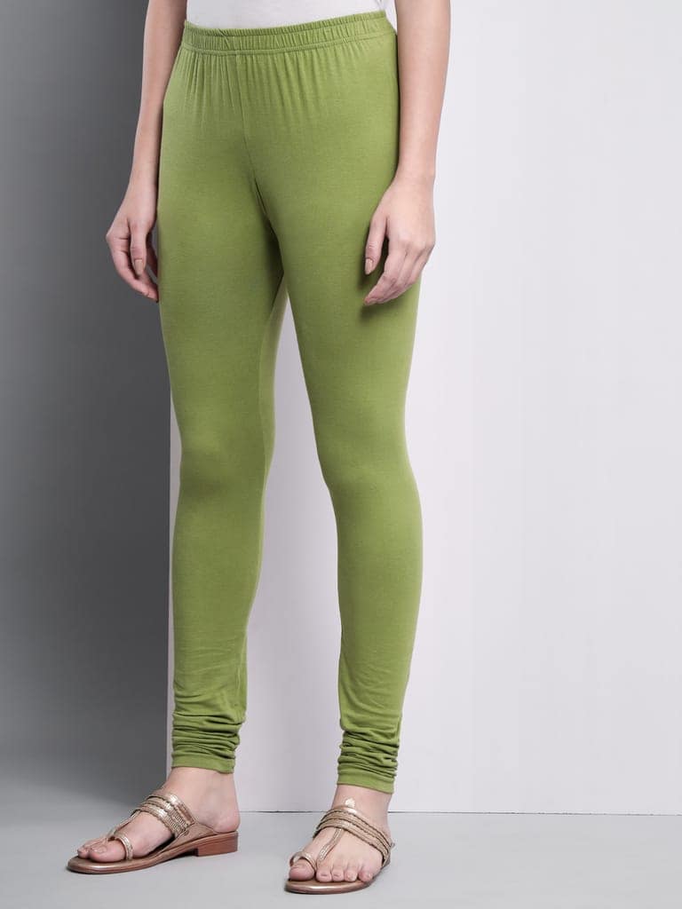 SOFT COLORS Women's Skinny Fit Ethnic Wear Churidar Leggings (Mehndi) view 8