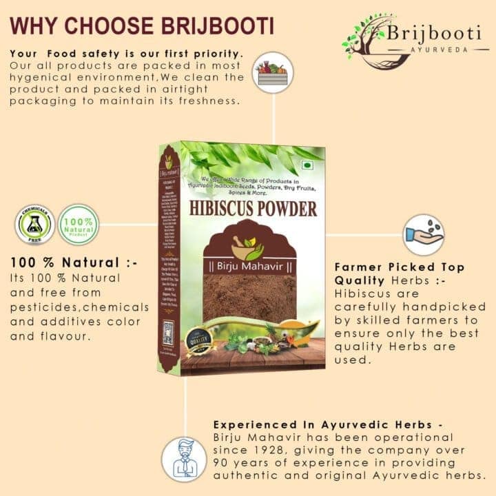 BrijBooti Hibiscus Powder - Gudhal Powder For Hair Care & Face Pack view 5