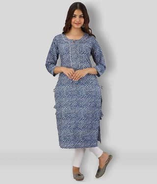 FABRR - Yellow Cotton Women's Straight Kurti ( Pack of 1 )