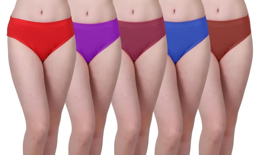 Maxolity Women's Cotton Hipster Panties - Pack of 5 Multicolor, Soft, Breathable & Comfortable Everyday Wear women panty combo