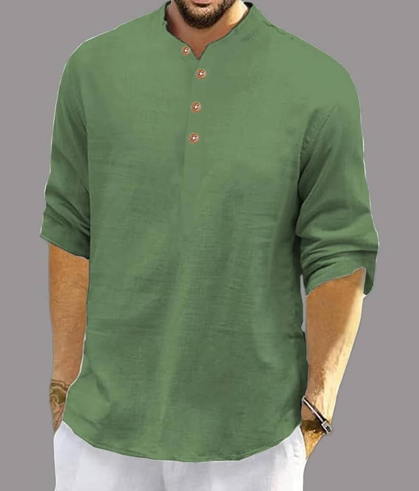 UNI VIBE Brown Cotton Blend Men's Shirt Style Kurta ( Pack of 1 )