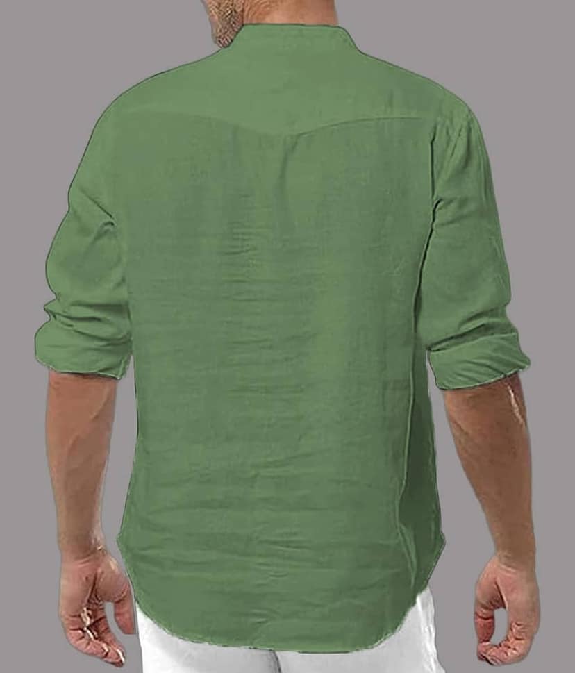 UNI VIBE Brown Cotton Blend Men's Shirt Style Kurta ( Pack of 1 ) view 2
