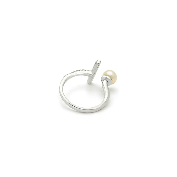 Silver Pearl Bling Ring view 5