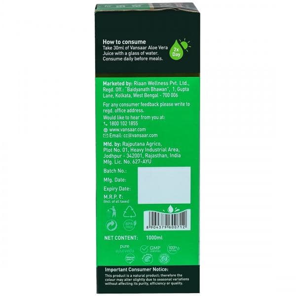 Baidyanath Vansaar Aloe Vera Juice 1 Ltr