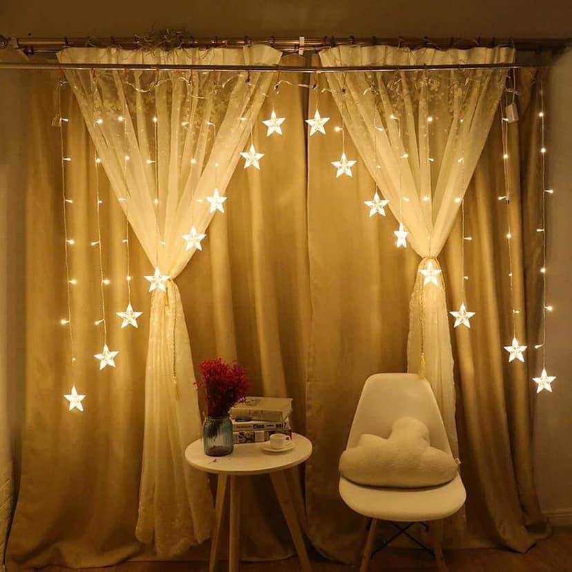 GLOWSERIE Dreamy Star LED Fairy Light Curtain for Bedroom & Home Décor