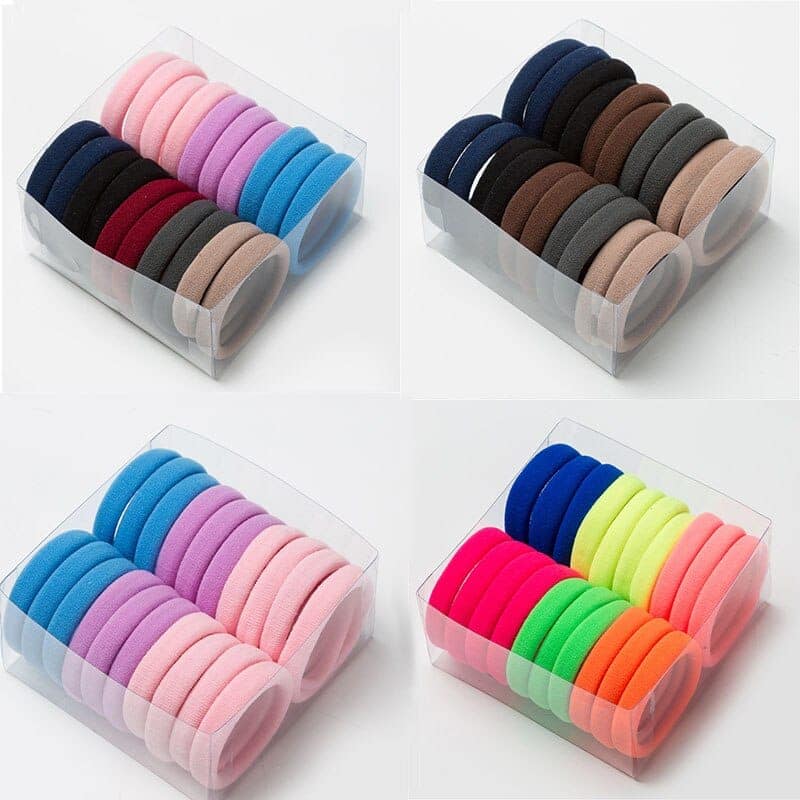 Sincere Elastic Dark Colors Hair Rubber Bands Polytail Ties Strechable Bands For Women and Girls (Pack of 30 Pcs) (Multicolour, 30) view 4