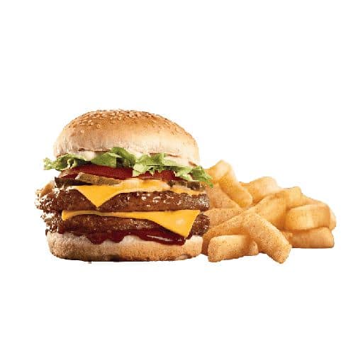 French Fries With Brownie And Burger