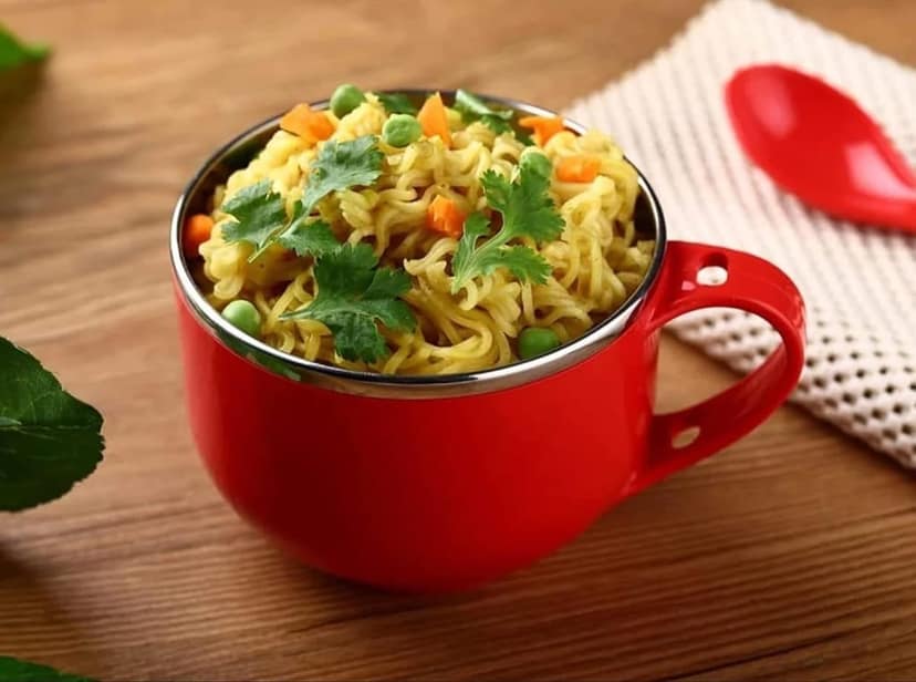 VillWin Noodles Bowl with Inner Stainless Steel Soup Bowl and Spoon Holder, Light Weight, Stackable, Perfect for Noodles, Maggie soups-500ml view 2