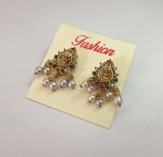 14k Gold Plated Traditional Indian Jhumka Earrings