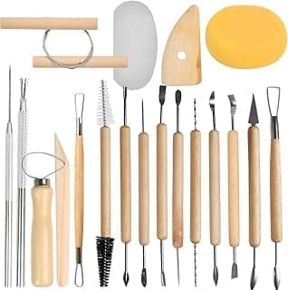 19 Pcs Pottery Tools Clay Sculpting Tool Set, Ceramic Clay Carving Tools Set for Beginners Expert Art Crafts Kid's After School Pottery Classes Club Children Students