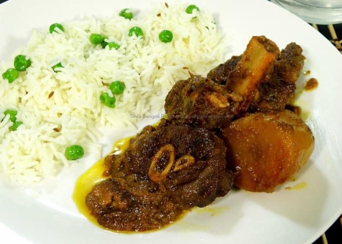 Kosha mangsho with ghee pulao