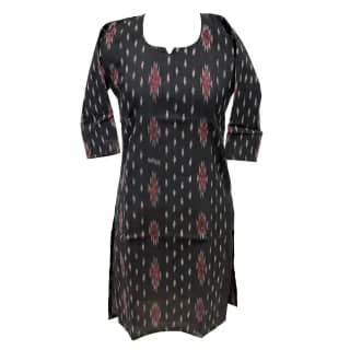 Kurti Printed Black Red – Odisha Handloom