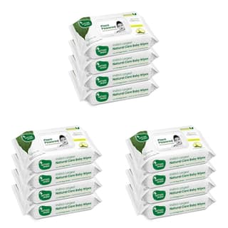 Mother Sparsh Natural Care Baby Water Wipes I 100% Plant Made Fabric From Forest Land | Plant Powered Wet Wipes with Cucumber Extract For Baby I Cotton Cloth Like Bigger Sheets | 60 Pcs (Pack of 12) Mother Sparsh Natural Care Baby Water Wipes I 100% Plan