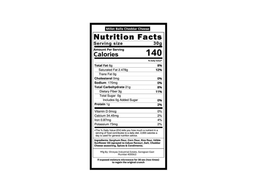 Healthy Master Millet Balls Cheddar Cheese - 300 Gram view 3