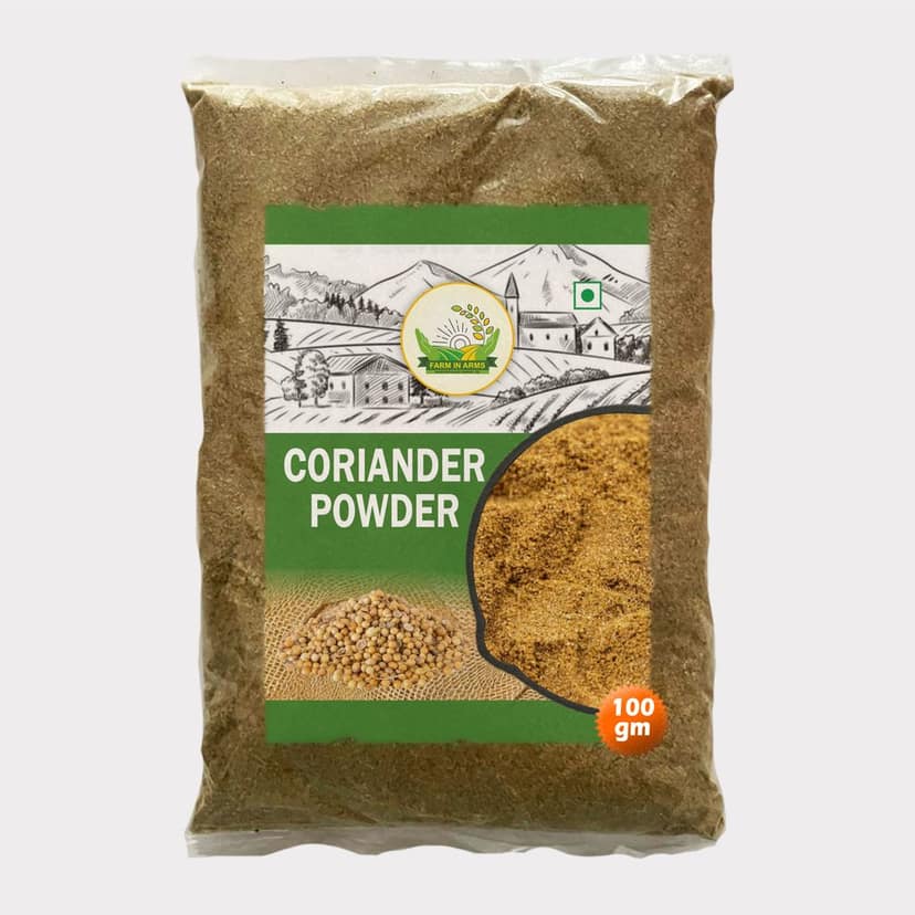 Coriander Powder 100gm | Arms Krishi by Handpicked Seeds, Pure Goodness.