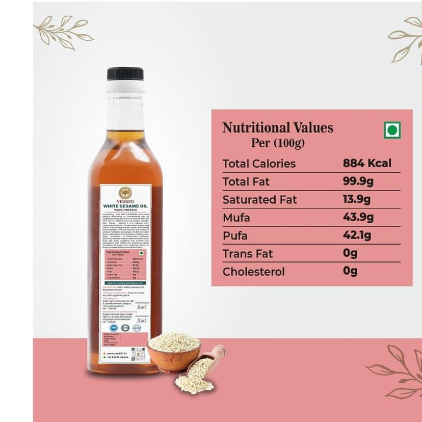 Wood Pressed White Sesame Oil view 7