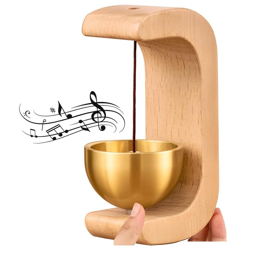 Big Size Wooden Door Chime with Brass Bell Vintage Wall Mount Entry Alert Bell for Home, Shop, Porch & Garden, Decorative Brass Doorbell Wind Chime Housewarming Gift (Original Quality)