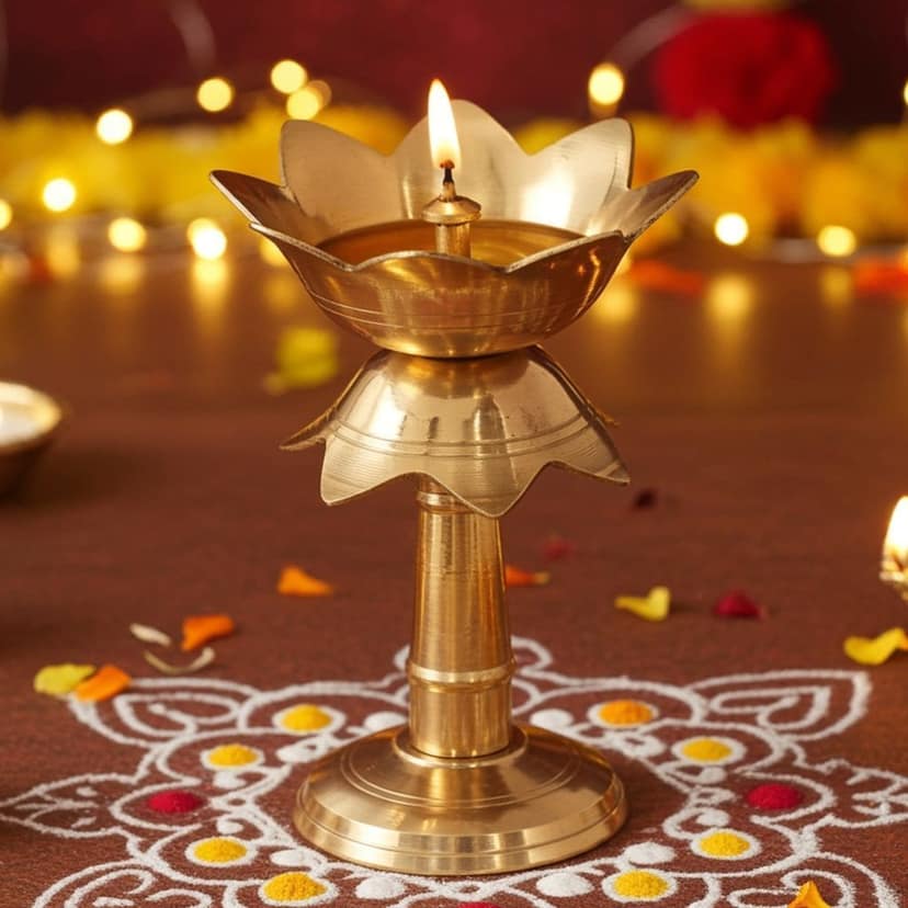 Brass Kamal Stand Deepak No. 3 (FMAS634 D)