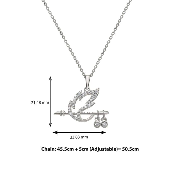 Silver Shree Krishna Baasuri Pendant with Chain view 4