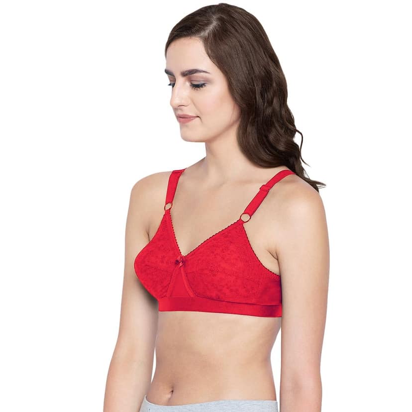 Bodycare 100% Cotton Lightly Padded Non wired Tshirt Bra-Pack of 3 view 3