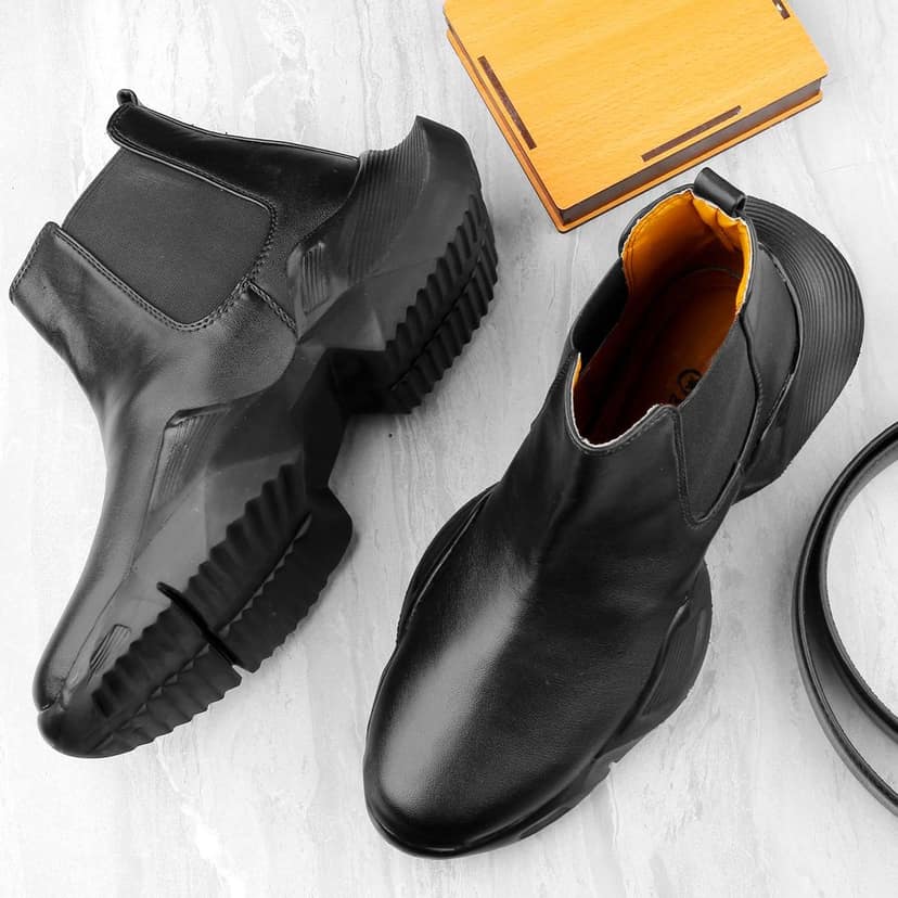 Bxxy's Faux Leather Comfort Wear Premium Chelsea Boots for Men view 3