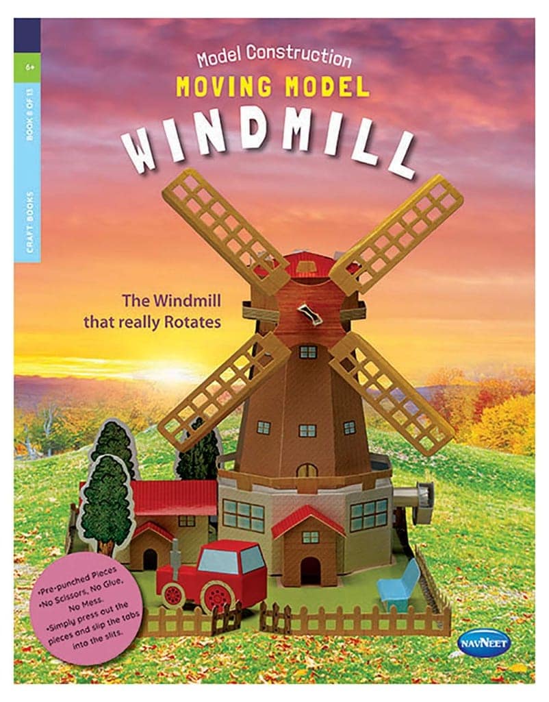 Navneet Model Construction Moving Model Wind Mill- Stem Learning Book - 3D Paper Models for kids - Fun DIY Crafts - School Project - Mess Free activities- No Scissors & Glue [Paperback] Navneet Education