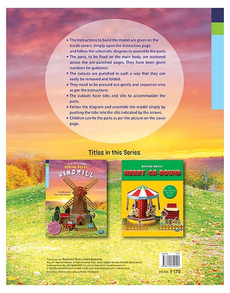 Navneet Model Construction Moving Model Wind Mill- Stem Learning Book - 3D Paper Models for kids - Fun DIY Crafts - School Project - Mess Free activities- No Scissors & Glue [Paperback] Navneet Education view 3