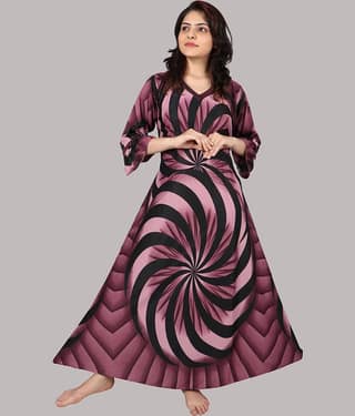 PURSA - Wine Satin Women's Nightwear Nighty & Night Gowns ( Pack of 1 )