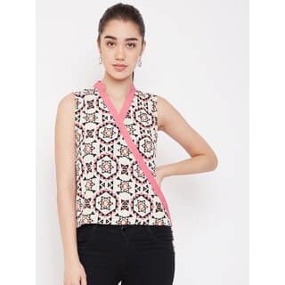 Purys Women Multicolor Geometric High Low Top