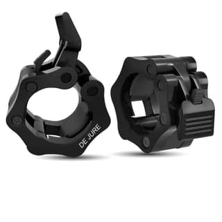 De Jure Fitness Olympic Rod Lock Barbell Clamp Collar Quick Release Pair of Locking Weight Clips Fit 2 Inch Barbell Lock for Workout, Weightlifting, Fitness & Strength Training