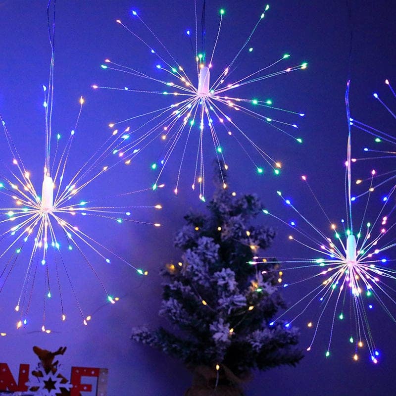 GLOWSERIE Premium 3D Fireworks Burst Hanging LED Light with Dimmable Brightness and Multiple Lighting Modes view 3