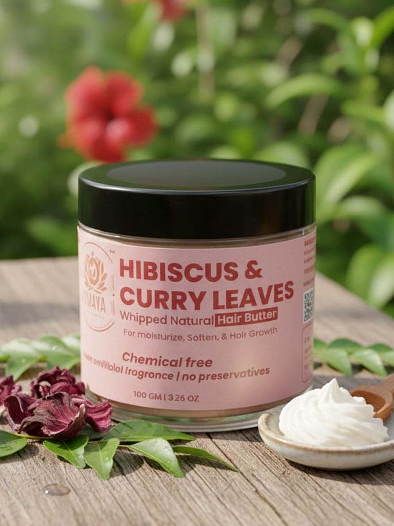 Kaaya Natural Hibiscus & Curry Leaves Whipped Natural Hair Butter – 100gm view 5