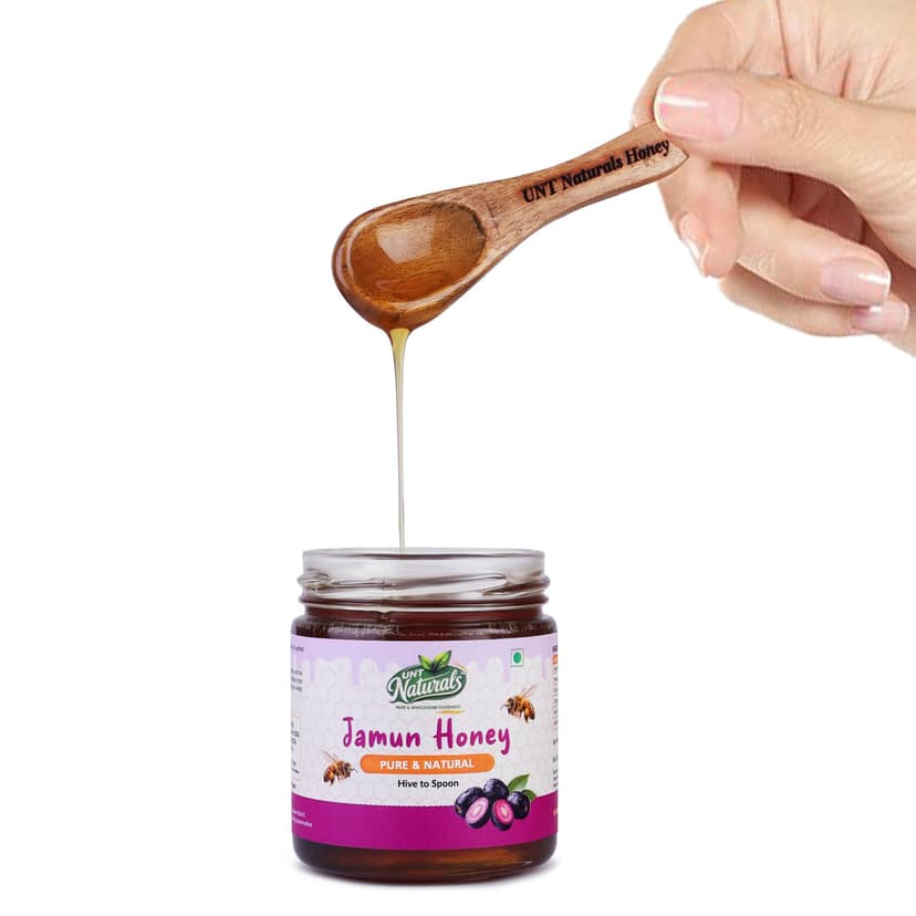 UNT Naturals Raw Jamun Honey 250g- Pure Unfiltered, Unprocessed, Unpasteurized & Unheated Shahad- No Added Sugar- Rich in Nutrients & Antioxidant- Natural Sweetener for Tea, Cooking & Baking view 4